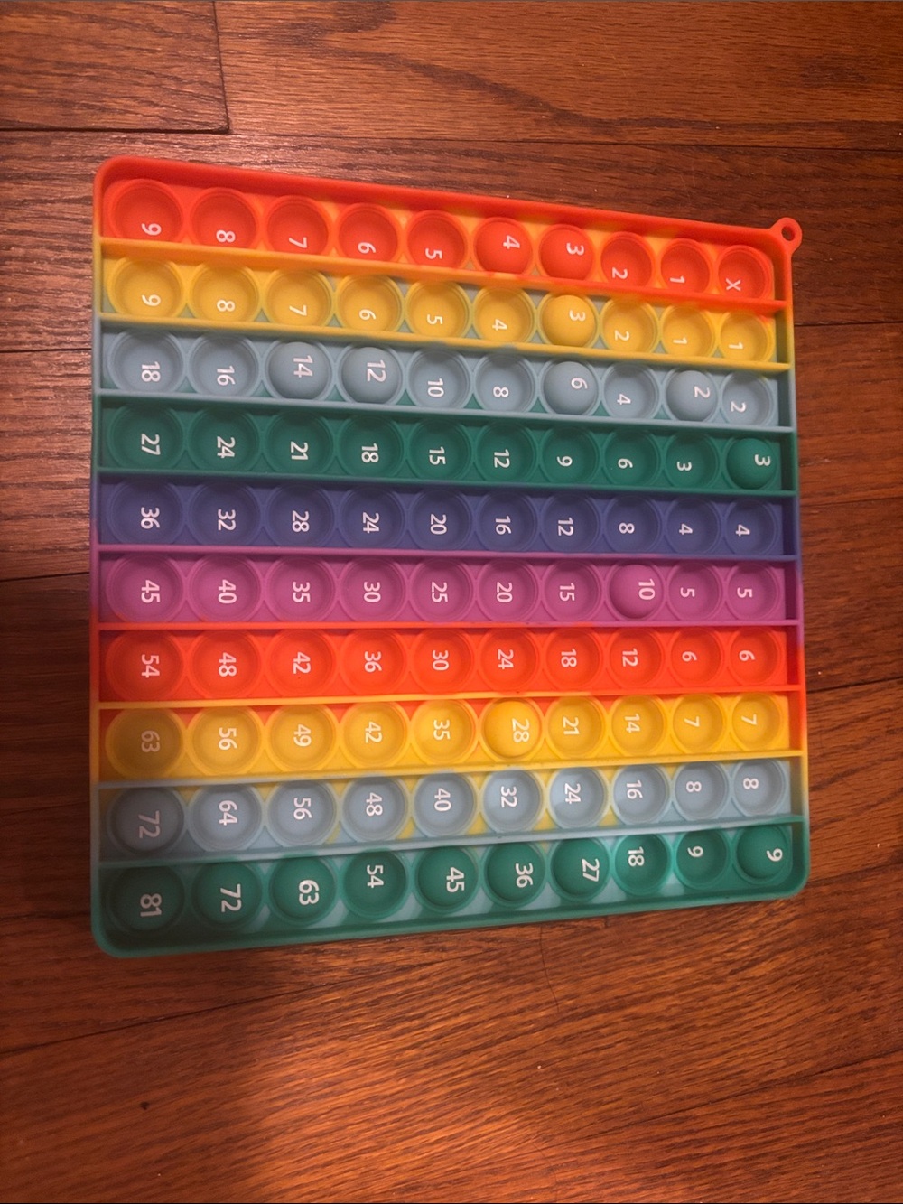 Multiplication Rainbow Silicone Pop-It Fidget Toy - Multicolor